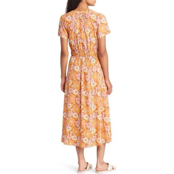 ✨Marine Layer Annika Floral Print Smocked Midi Sz XS Dress✨ - Picture 8 of 14